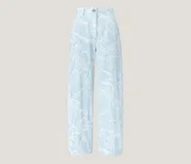 Jacquard orchid denim trousers