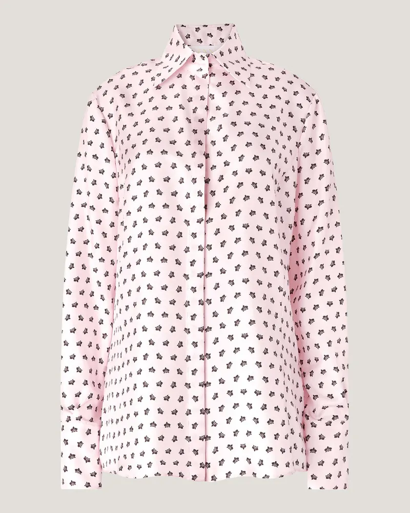 Genny Micro Orchids silk shirt Pink