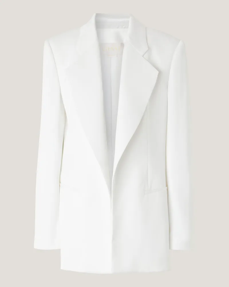 Genny Single-breasted blazer with lapel collar White