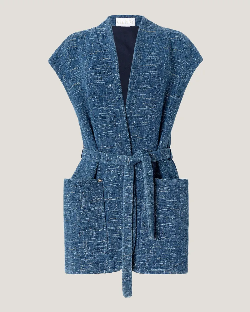 Genny Denim jacquard vest Blue