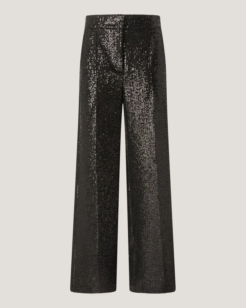 Genny Tailored palazzo pants in tweed Black