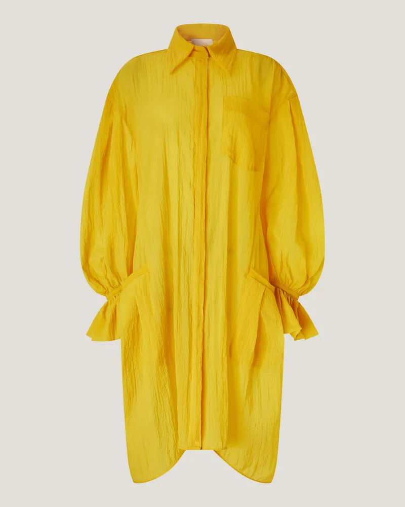 Genny Voluminous Sleeve Shirt Dress Yellow