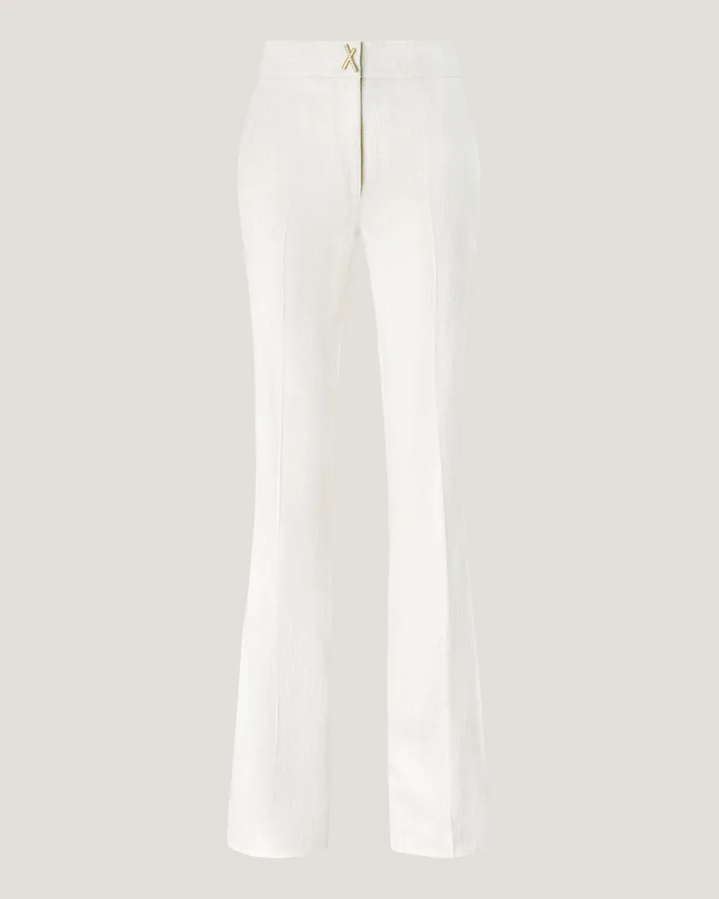 Genny Jacquard pants with a denim effect White