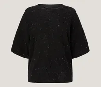 Knit T-shirt with micro sequins