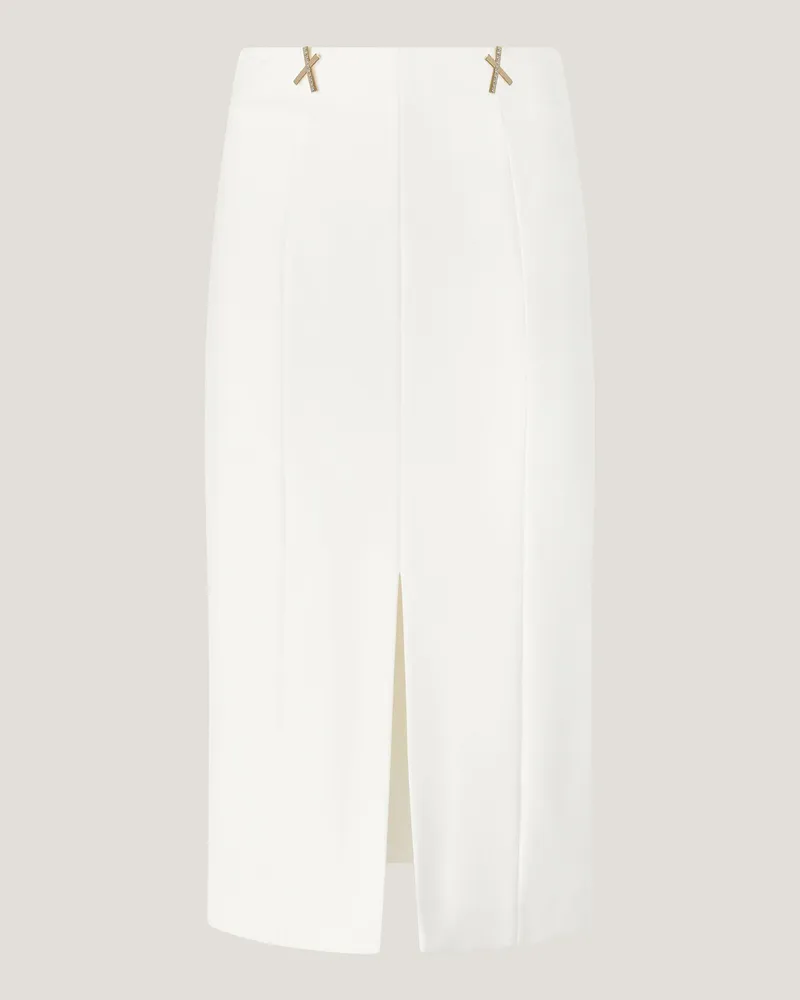 Genny Pencil skirt with front slit White