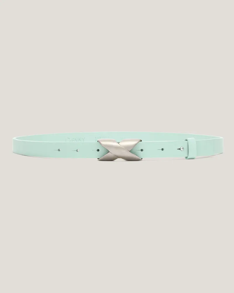 Genny Belt with wave-shaped buckle Green