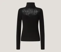 Wool sweater with sheer detail