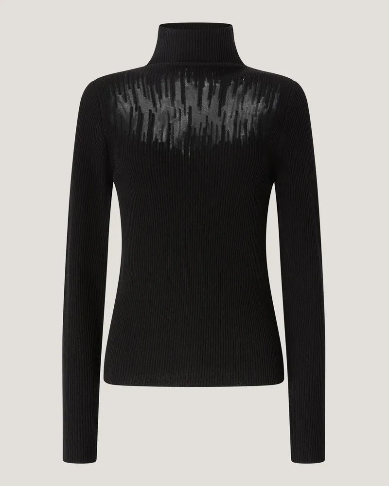Genny Wool sweater with sheer detail Black