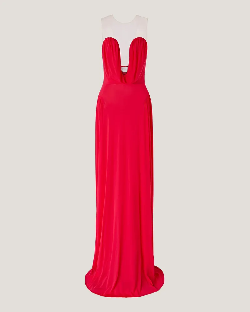 Genny Draped long dress with sweetheart neckline Pink