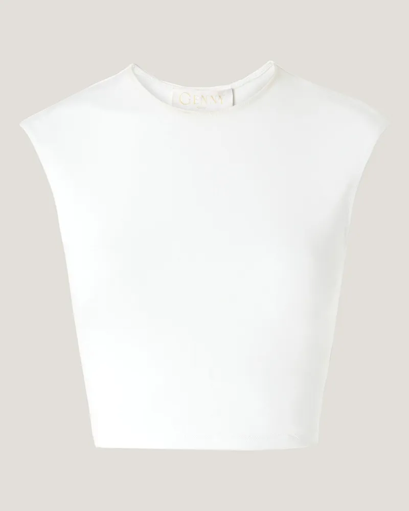 Genny Sleeveless crop top White