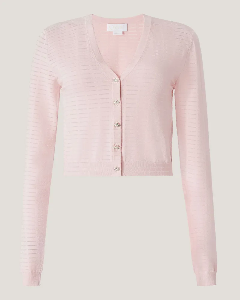 Genny V-neck cardigan with silk effect Pink