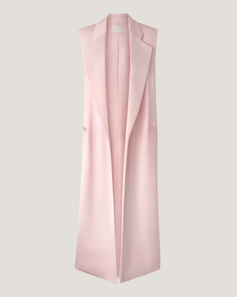 Genny Long satin gilet Pink