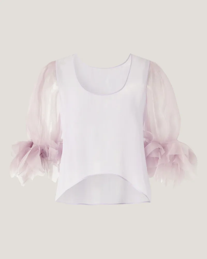 Genny Top with embroidered puff sleeves Violet