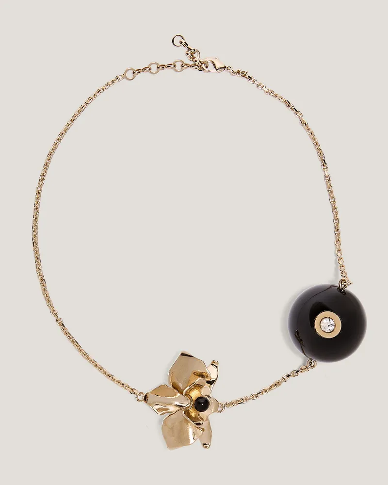 Genny necklace with spherical pendant Black