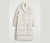 Langer Gesteppter Daunenmantel Mit Schalkragen