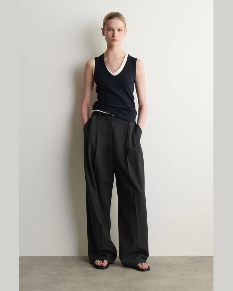 COS Lockere Hose Aus Twill Mit Weitem Bein Grau