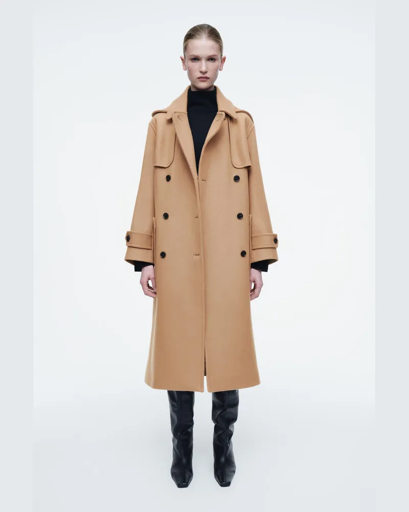 COS Dufflecoat Aus Wolle Mit Kapuze Beige