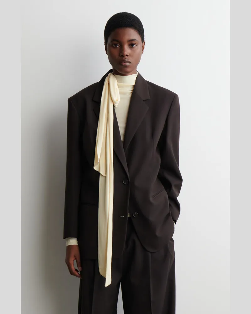 COS Oberteil Aus Seide Mit Schaldetail Beige