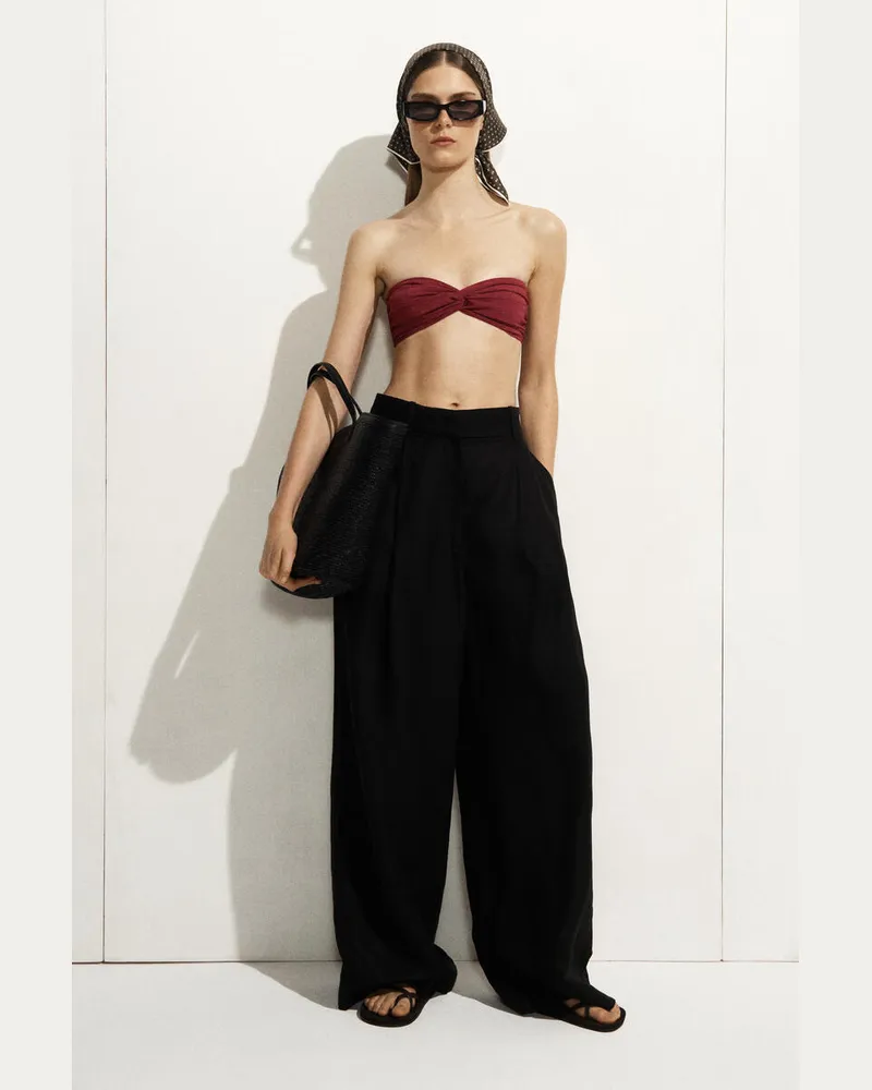 COS Bandeau-Bikinioberteil Mit Twist-Detail Rot