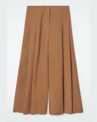 COS Culottes Aus Leinen-Mix Mit Falten Braun