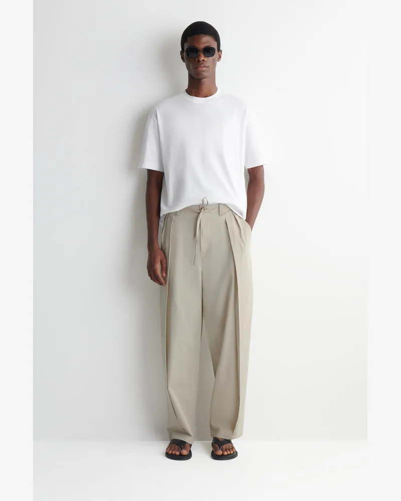 COS Baumwollhose Mit Weitem Bein Und Kordelzugbund Beige