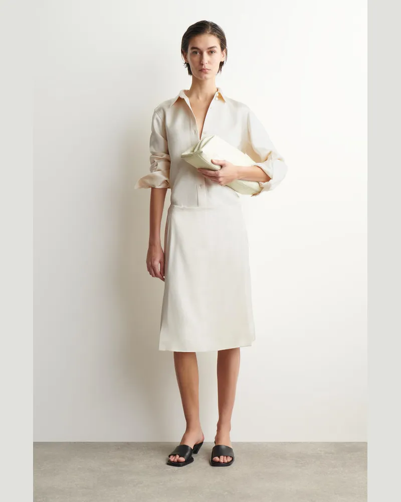 COS Ingot Clutch - Leder Weiß