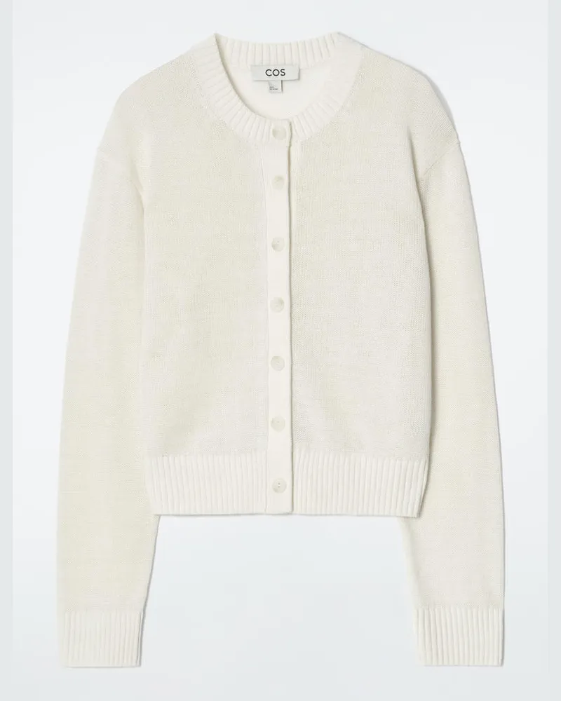 COS Strickjacke Aus Leinen Weiß