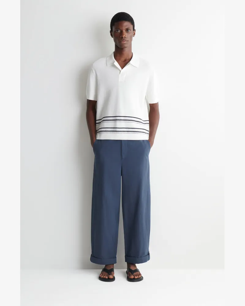 COS Lockere Hose Mit Geradem Bein Und Umschlag Blau