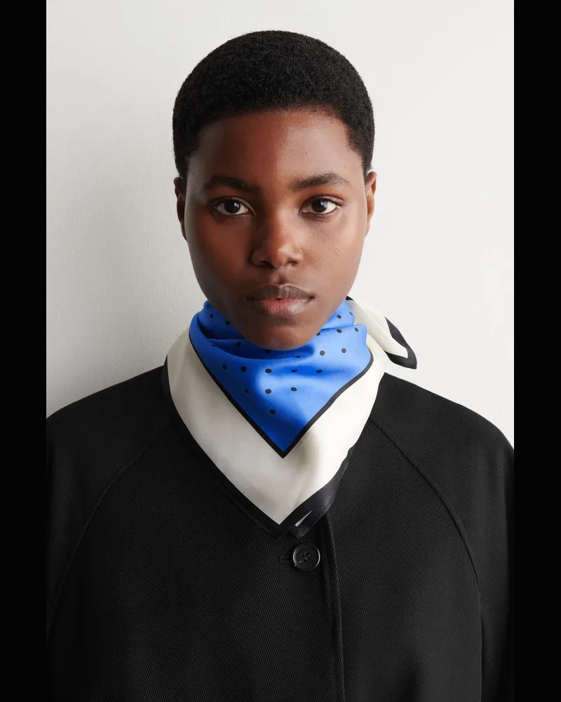 COS Seidenschal Mit Polka-Dots Blau