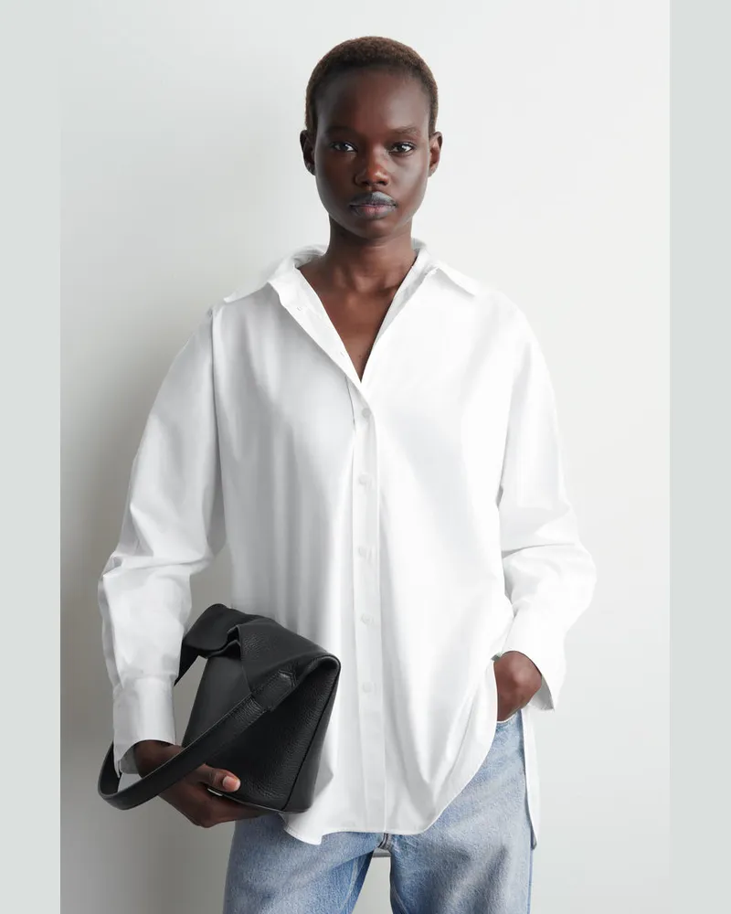 COS Lässiges Baumwoll-Hemd Weiß