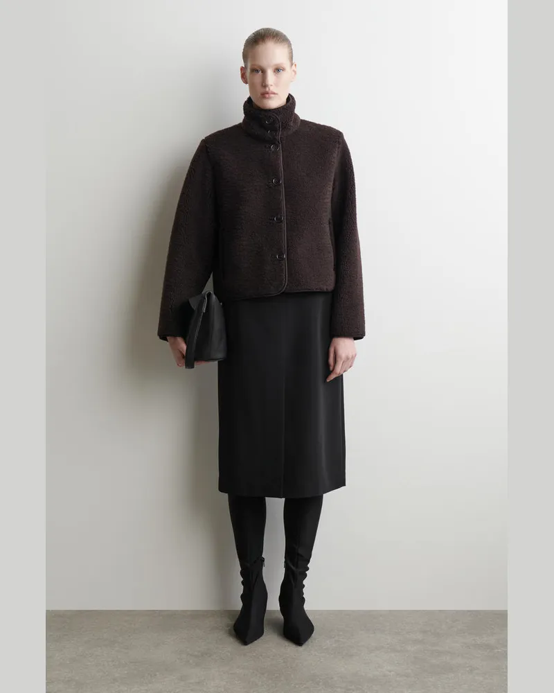 COS Teddyjacke Mit Stehkragen Braun
