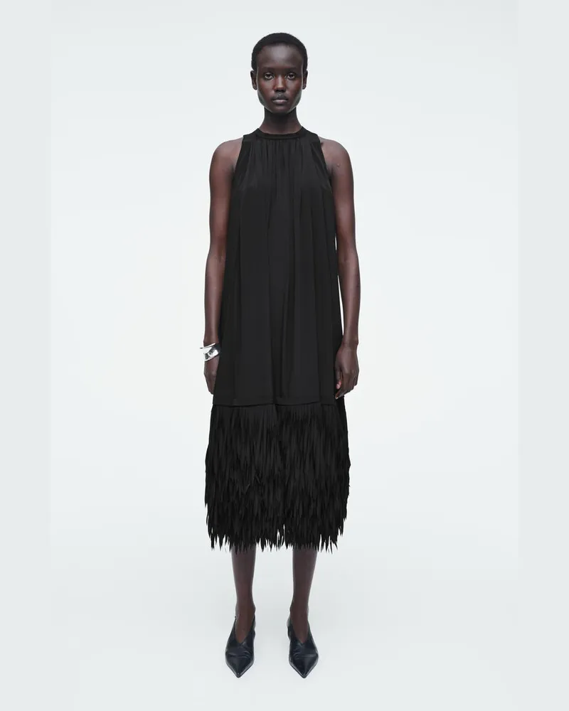 COS Kleid Mit Fransensaum Schwarz