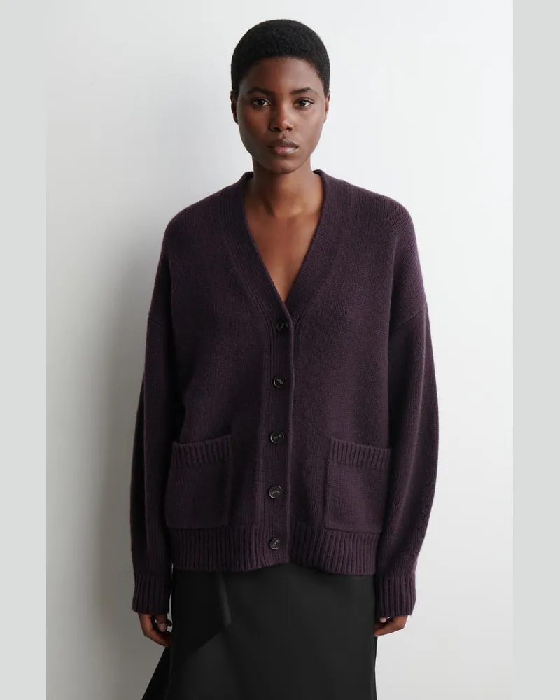 COS Oversized-Strickjacke Aus Kaschmir-Mix Lila
