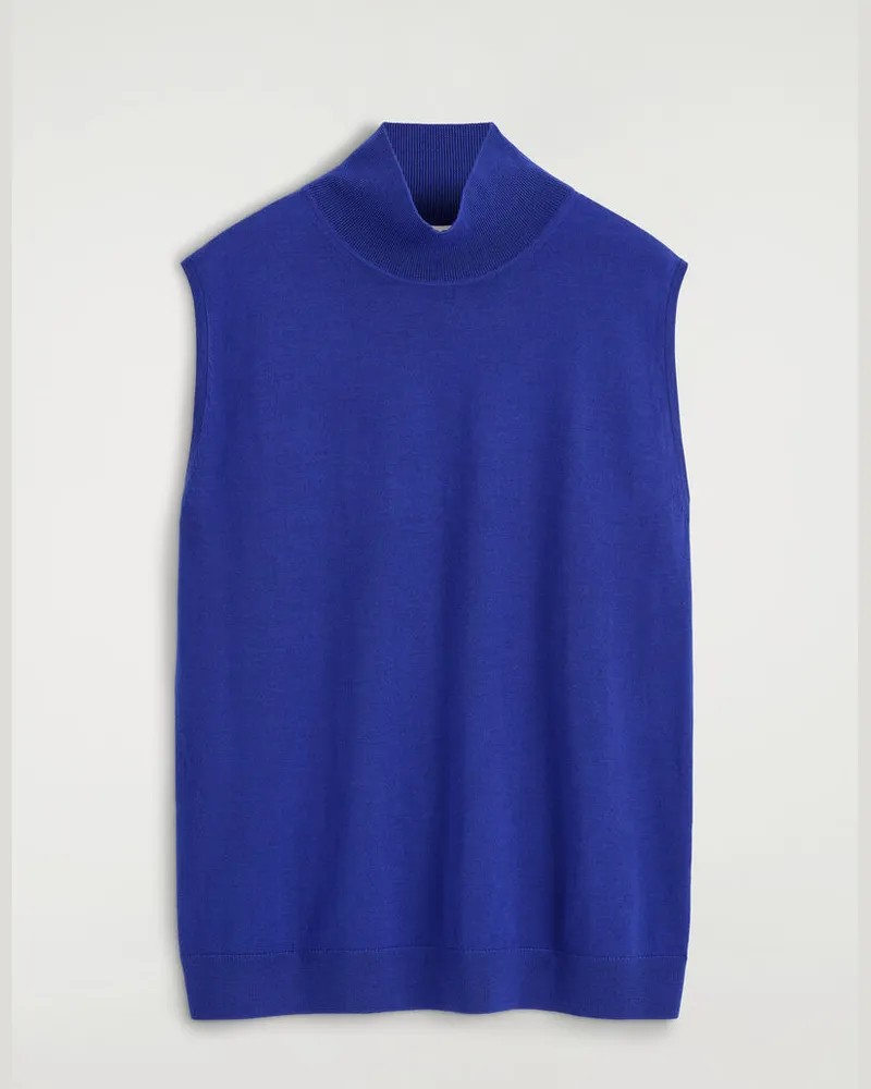 COS Pullunder Aus Merinowolle Mit Kragen Blau