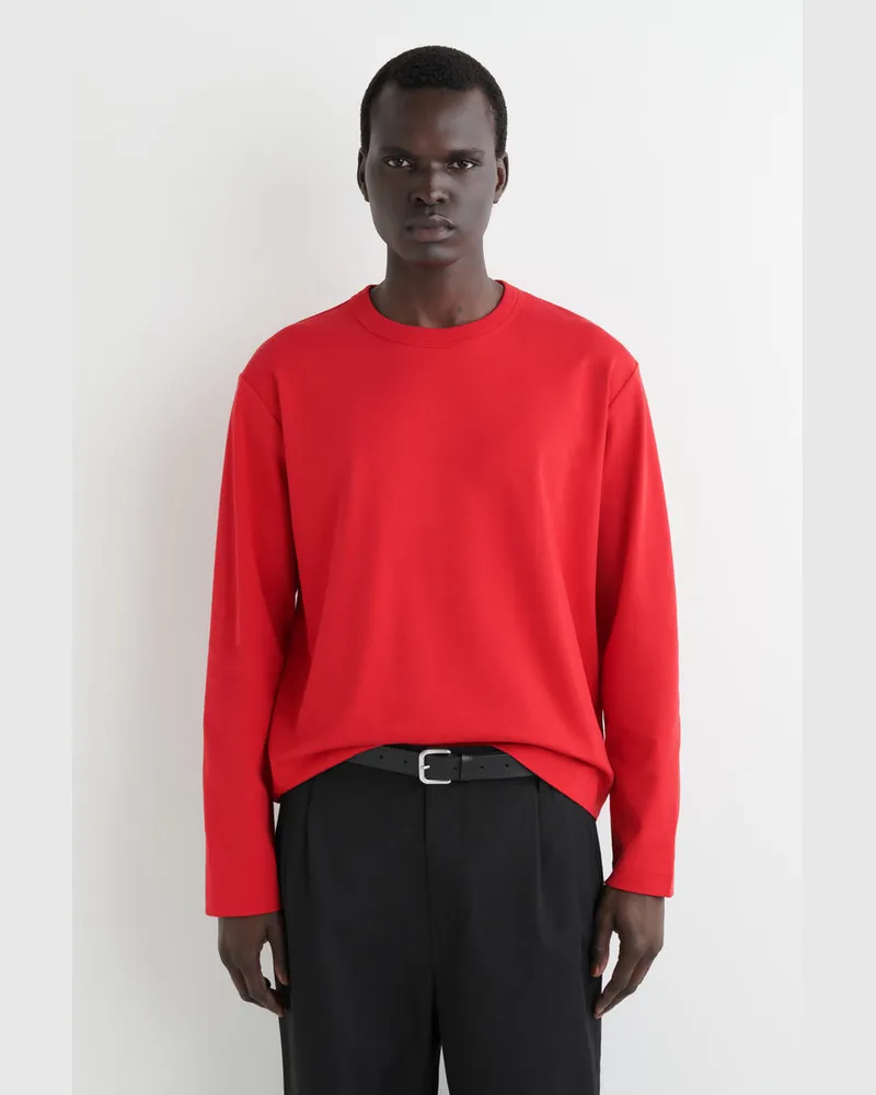 COS Lockeres Langarmshirt Aus Jersey Rot