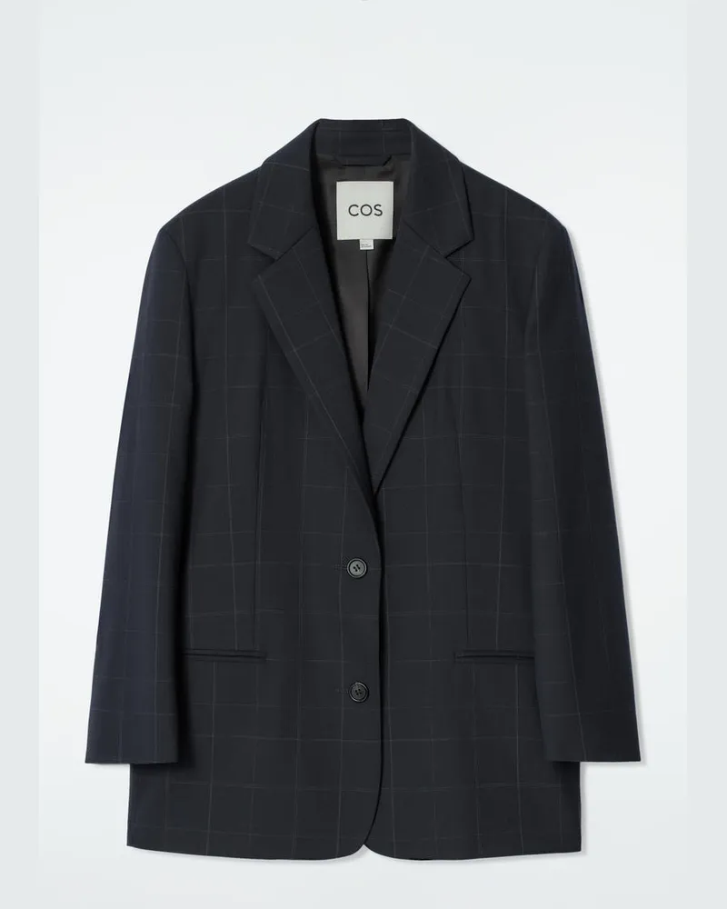 COS Oversized-Blazer Mit Windowpane-Karo Blau