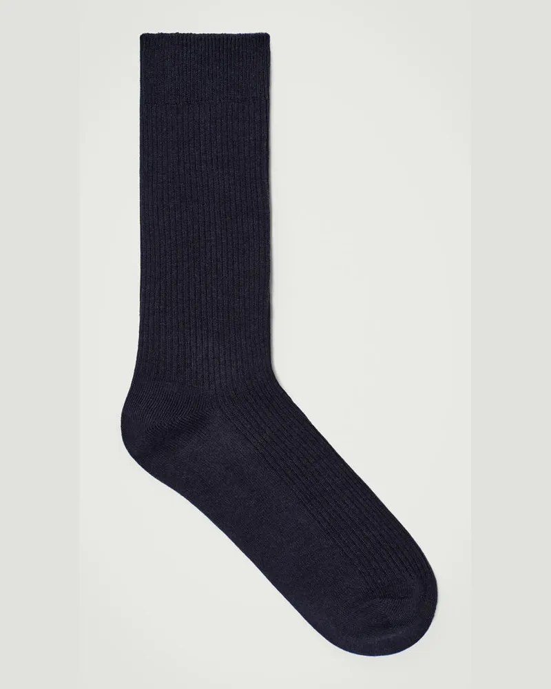 COS Gerippte Socken Blau