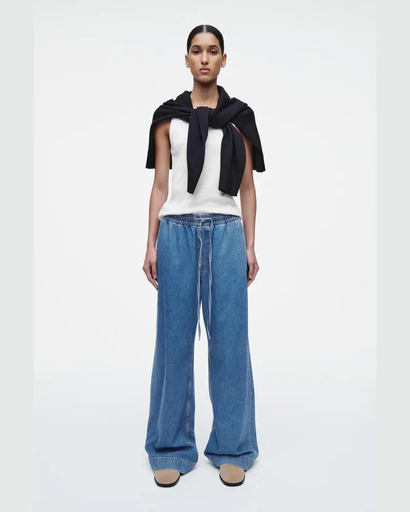 COS Fliessende Hose Aus Denim Mit Weitem Bein Blau