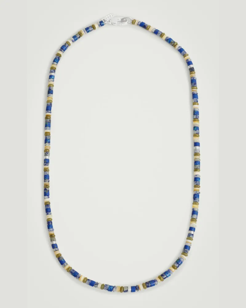 COS Kette Aus Halbedelsteinen Silberfarben