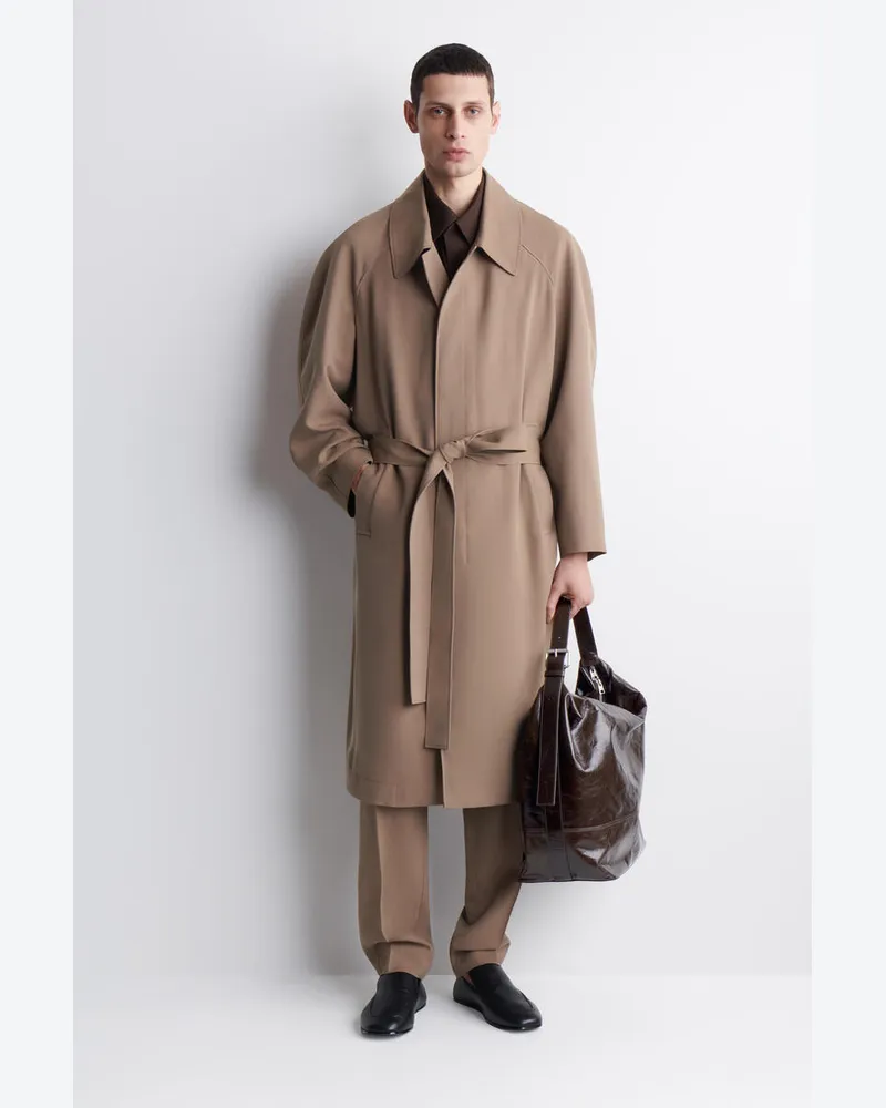 COS Beuteltasche Aus Leder Mit Schnalle Braun