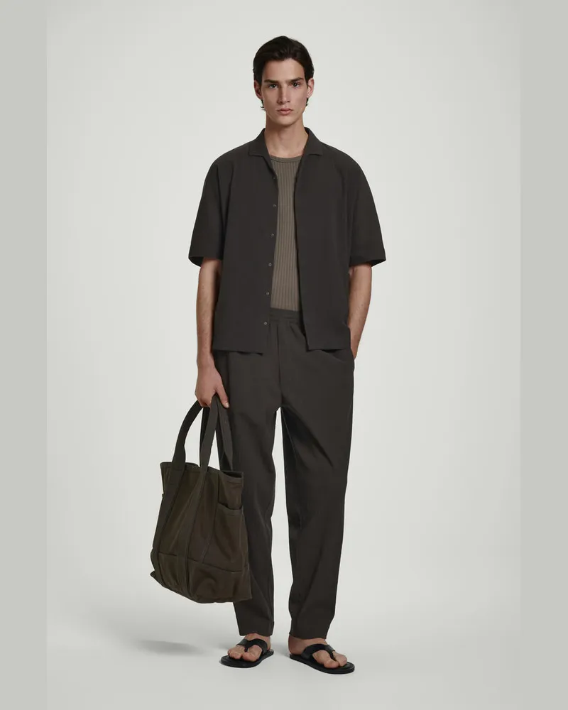 COS Hose Aus Baumwolle In Knitteroptik Braun