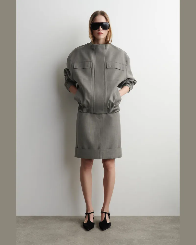 COS Bleistiftrock Aus Woll-Mix Mit Umschlag Beige