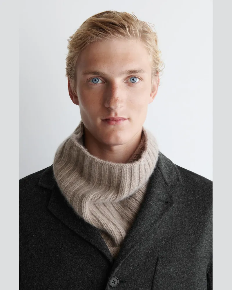 COS Breit Gerippter Schlauchschal Aus Kaschmir Beige