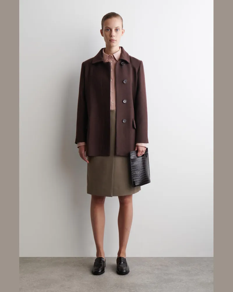 COS Elegante Jacke Aus Woll-Mix Braun