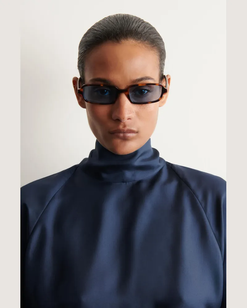 COS Schmale Rechteckige Sonnenbrille Braun