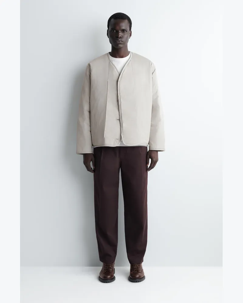 COS Reversible Quilted Jacket Grau