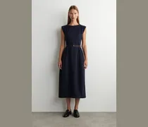 Skulpturales Midikleid Aus Gebürsteter Wolle