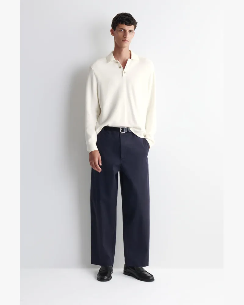 COS Lockere Hose Aus Baumwoll-Twill Mit Geradem Bein Blau