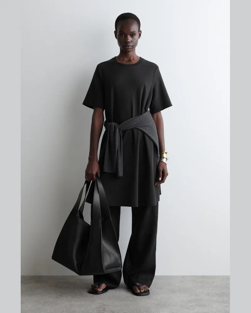 COS Kurzes T-Shirt-Kleid In A-Linie Schwarz