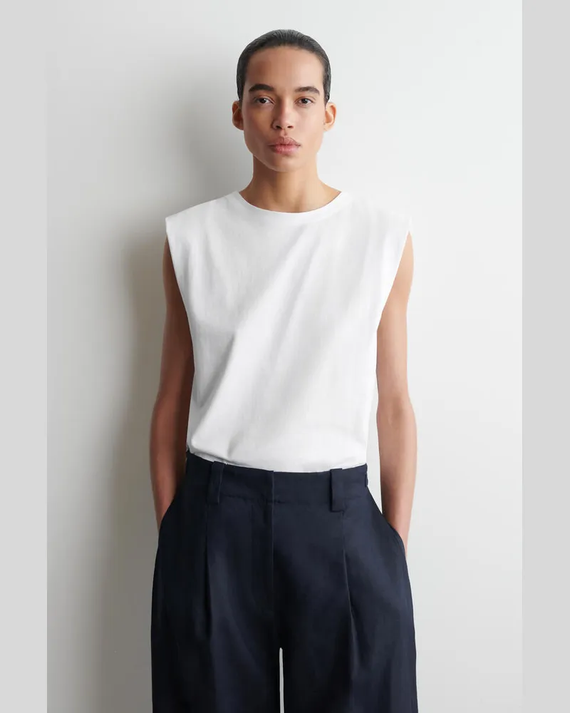 COS Tanktop Aus Baumwolljersey Mit Falten Weiß
